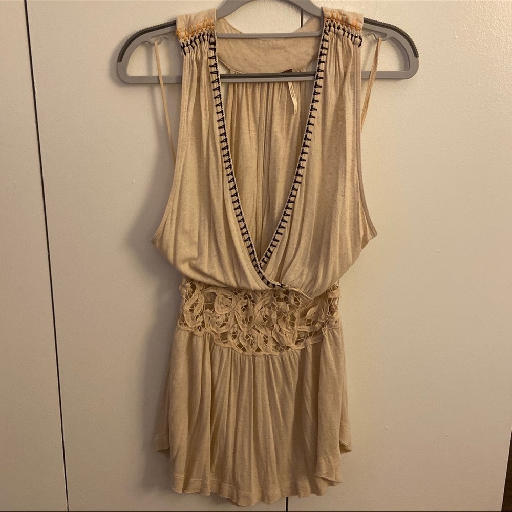 Free People Megan Peplum Tank Top, Size Small